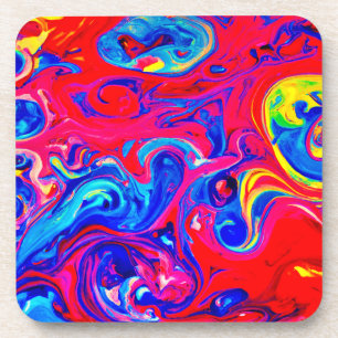 Vibrant Colour Blast Pattern Coaster