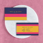 Vibrant Colour Block Stylist Social Media Business Card<br><div class="desc">Let the people you meet in real life know how to find you and your work/portfolio online with this stylish colour block social media business card in vibrant blue, pink and yellow. This vibrant social media card is ideal for those seeking a splash of colour in their cards: Consultants, Interior...</div>