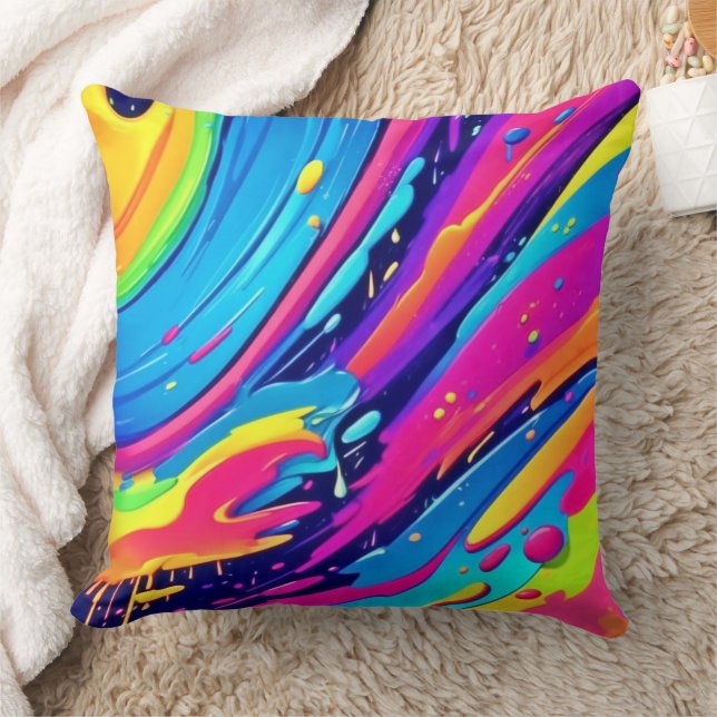 Vibrant Colour Burst Cushion (Blanket)
