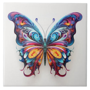 vibrant colour butterfly tile