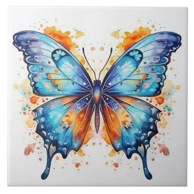 vibrant colour butterfly tile (Front)