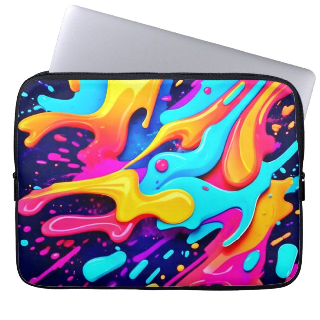 Vibrant Colour Chaos Art Laptop Sleeve (Front)