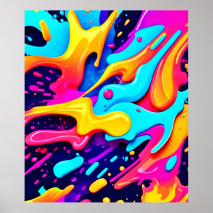 Vibrant Colour Chaos Art Poster