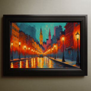 Vibrant Colour Cityscape Fauvism Impressionist 3:2 Poster