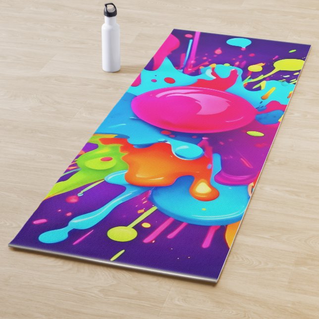 Vibrant Colour Explosion: A Visual Feast Yoga Mat (In Situ)