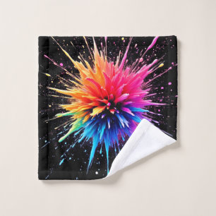 Vibrant Colour Explosion Design Bath Towel Set