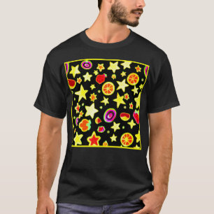 Vibrant Colour Explosion Star Pattern T-Shirt