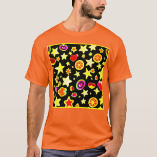 Vibrant Colour Explosion Star Pattern T-Shirt