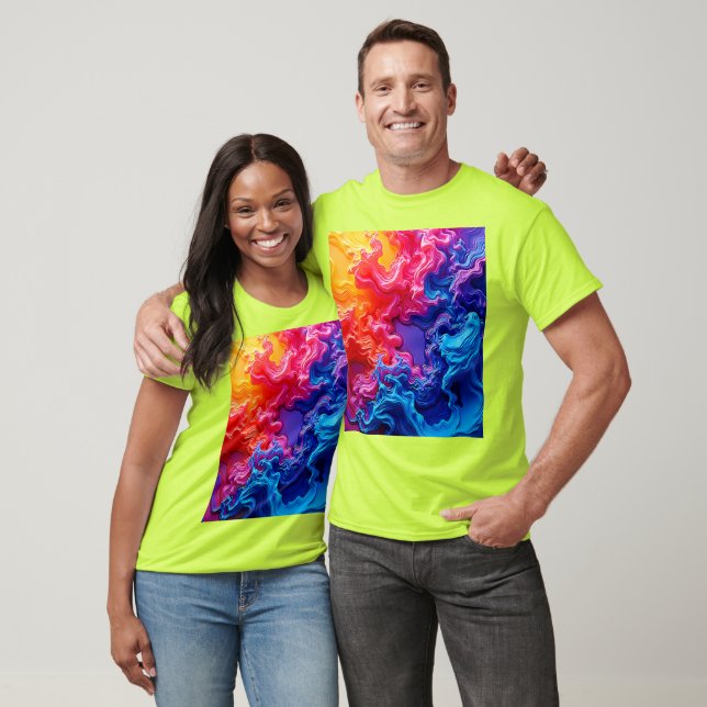 Vibrant Colour Fusion Art T-Shirt (Unisex)