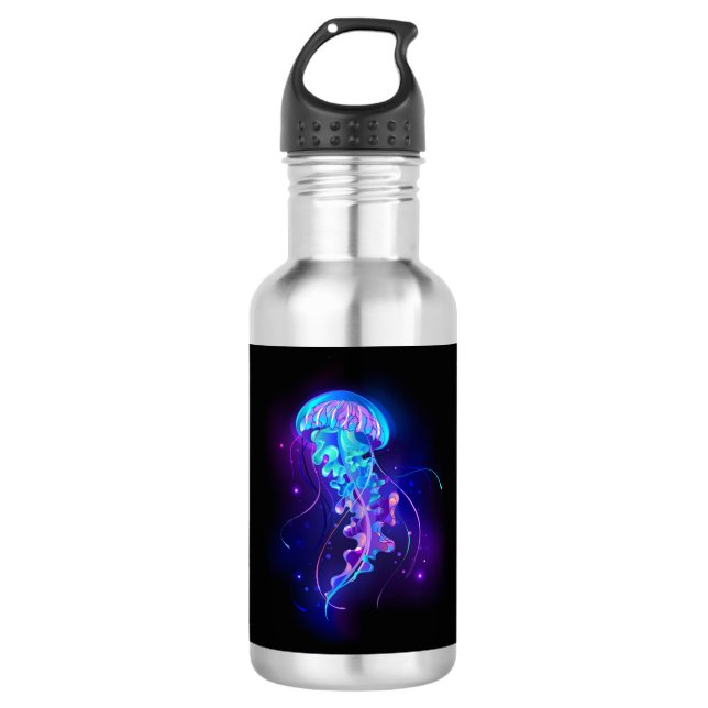 Vibrant Colour Glowing Jellyfish 532 Ml Water Bottle (Front)