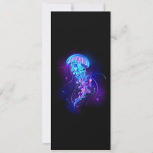 Vibrant Colour Glowing Jellyfish Advice Card