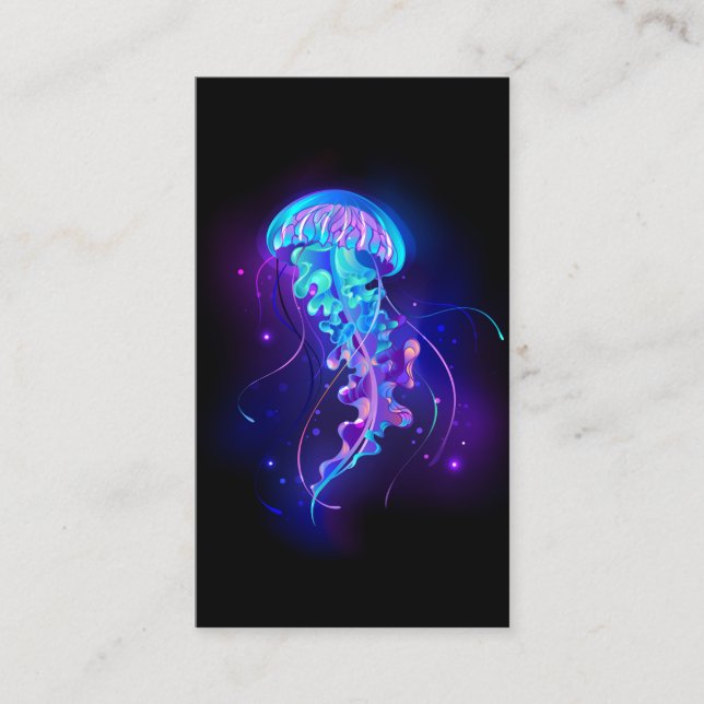 Vibrant Colour Glowing Jellyfish Appointment Card (Front)