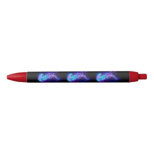 Vibrant Colour Glowing Jellyfish Black Ink Pen