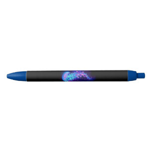 Vibrant Colour Glowing Jellyfish Black Ink Pen