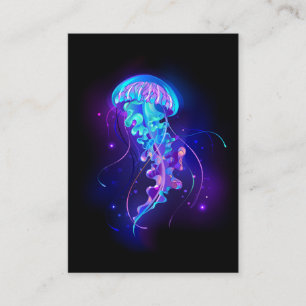 Vibrant Colour Glowing Jellyfish Business Card