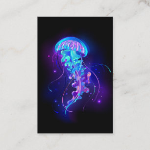 Vibrant Colour Glowing Jellyfish Business Card