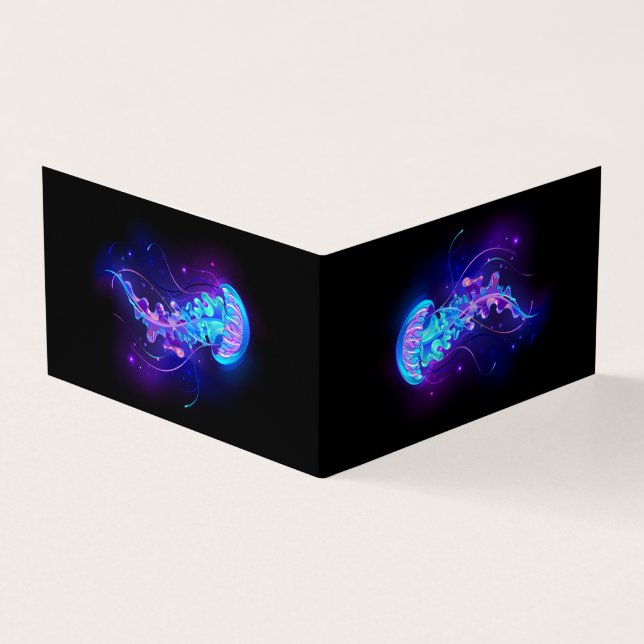 Vibrant Colour Glowing Jellyfish Business Card (Outside)