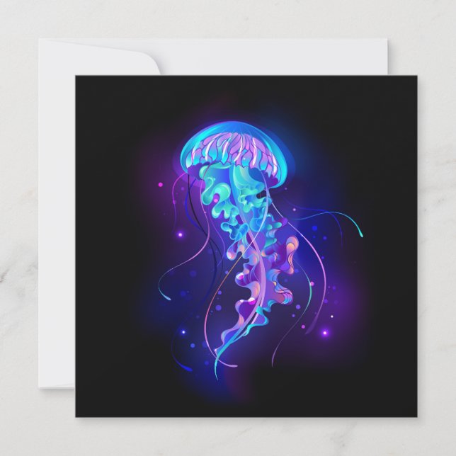 Vibrant Colour Glowing Jellyfish Card (Front)