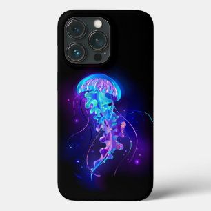 Vibrant Colour Glowing Jellyfish iPhone 13 Pro Case
