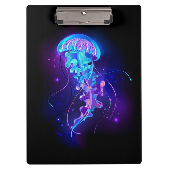 Vibrant Colour Glowing Jellyfish Clipboard (Front)