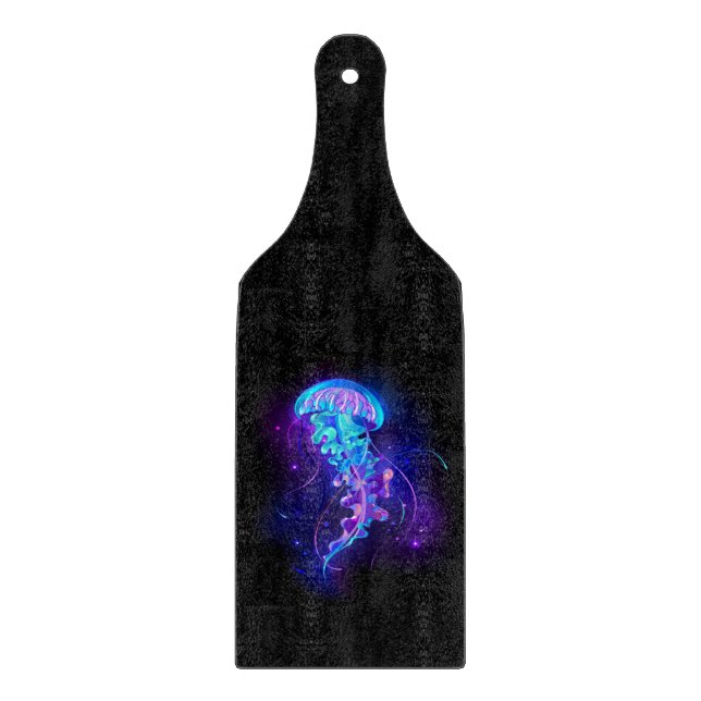 Vibrant Colour Glowing Jellyfish Cutting Board (Front)