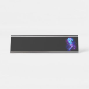 Vibrant Colour Glowing Jellyfish Desk Name Plate