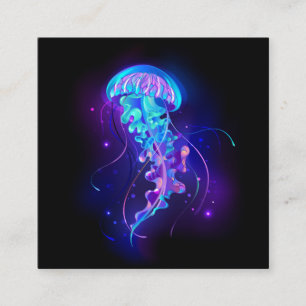 Vibrant Colour Glowing Jellyfish Discount Card