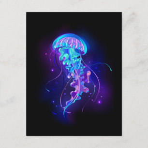 Vibrant Colour Glowing Jellyfish Enclosure Card