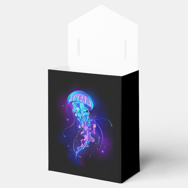 Vibrant Colour Glowing Jellyfish Favour Box (Opened)