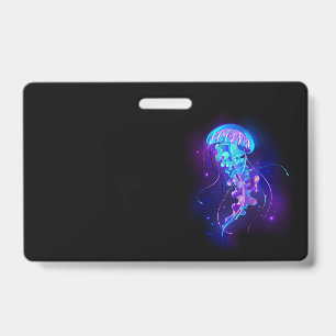 Vibrant Colour Glowing Jellyfish ID Badge