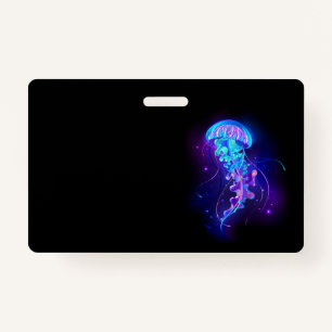 Vibrant Colour Glowing Jellyfish ID Badge