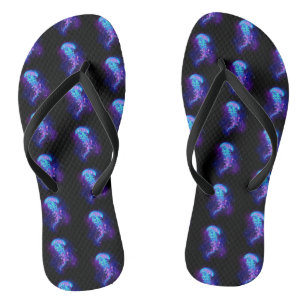 Vibrant Colour Glowing Jellyfish Jandals