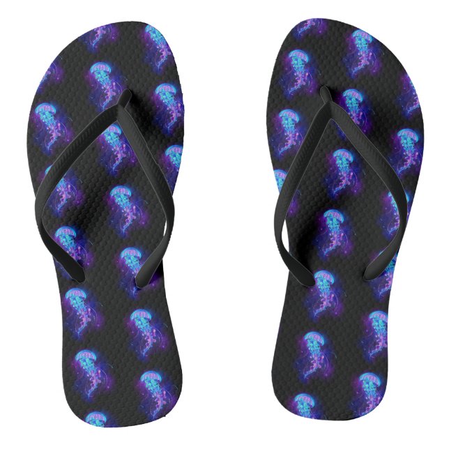 Vibrant Colour Glowing Jellyfish Jandals (Footbed)