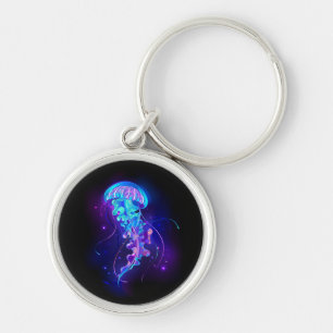 Vibrant Colour Glowing Jellyfish Key Ring