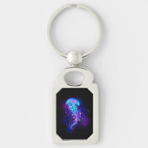Vibrant Colour Glowing Jellyfish Key Ring