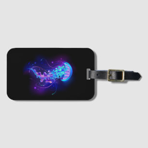 Vibrant Colour Glowing Jellyfish Luggage Tag