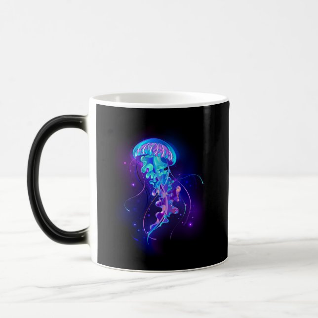 Vibrant Colour Glowing Jellyfish Magic Mug (Left)