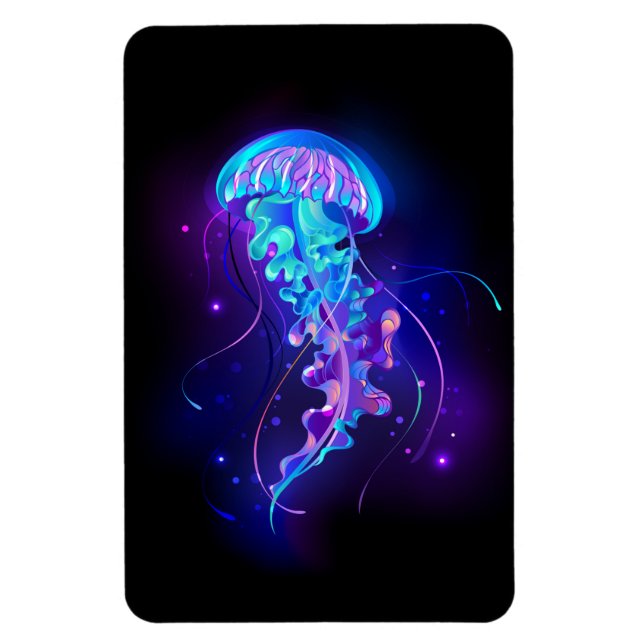 Vibrant Colour Glowing Jellyfish Magnet (Vertical)
