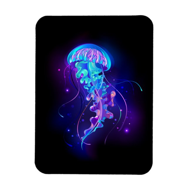 Vibrant Colour Glowing Jellyfish Magnet (Vertical)