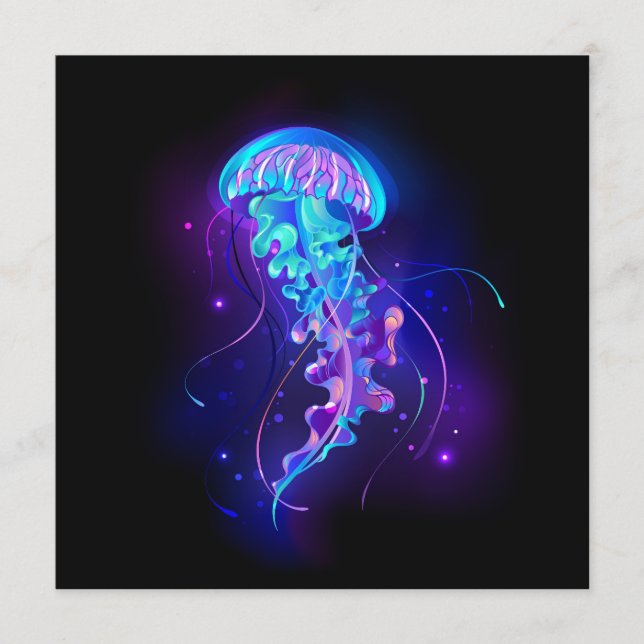 Vibrant Colour Glowing Jellyfish Menu (Front)