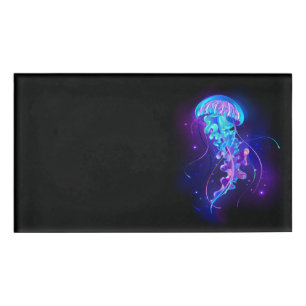 Vibrant Colour Glowing Jellyfish Name Tag