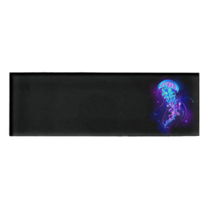 Vibrant Colour Glowing Jellyfish Name Tag