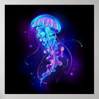 Vibrant Colour Glowing Jellyfish
