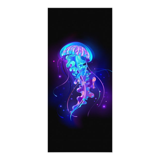 Vibrant Colour Glowing Jellyfish Rack Card (Front)