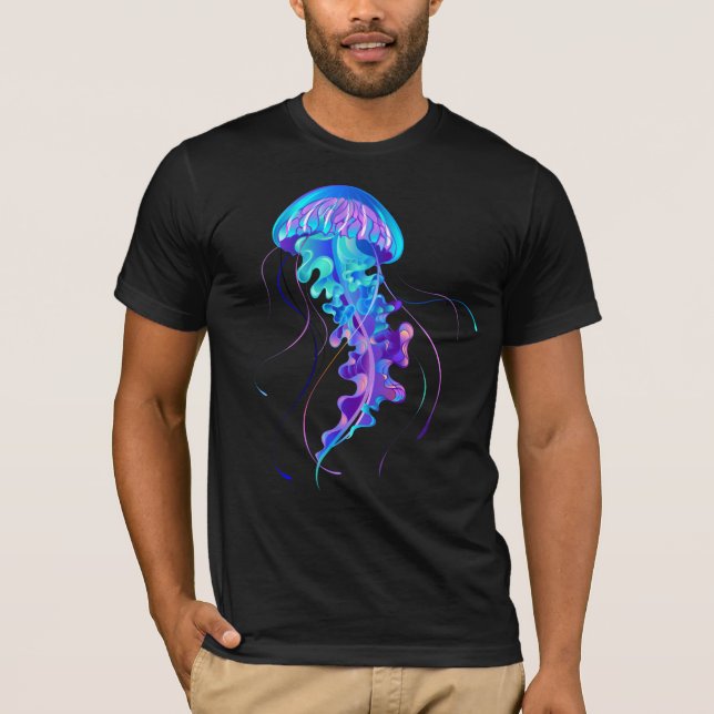 Vibrant Colour Glowing Jellyfish T-Shirt (Front)