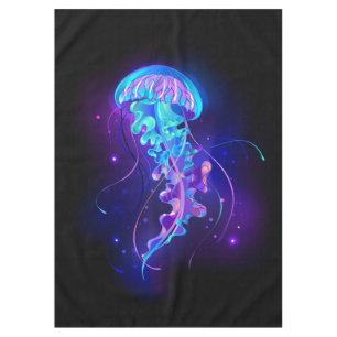 Vibrant Colour Glowing Jellyfish Tablecloth