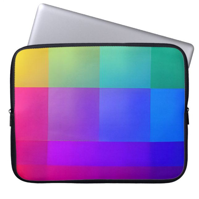 Vibrant Colour Grid Laptop Sleeve (Front)