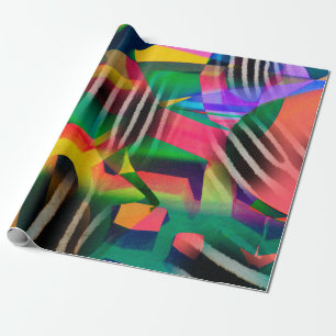 vibrant colour mixed digital pattern design made w wrapping paper