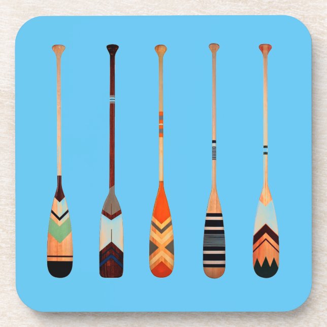 Vibrant colour oars design pattern coaster (Front)