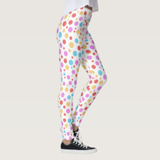 Vibrant Colour Polka Dots Leggings